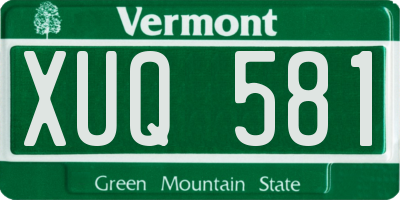 VT license plate XUQ581