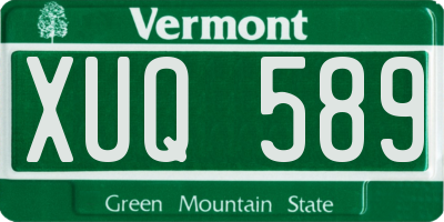 VT license plate XUQ589