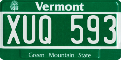 VT license plate XUQ593