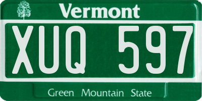 VT license plate XUQ597