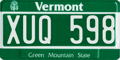 VT license plate XUQ598