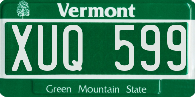 VT license plate XUQ599