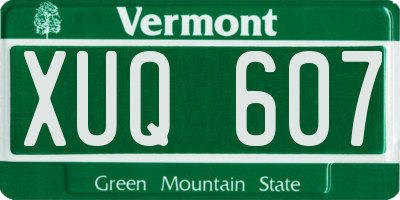 VT license plate XUQ607