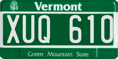 VT license plate XUQ610