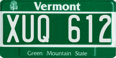 VT license plate XUQ612