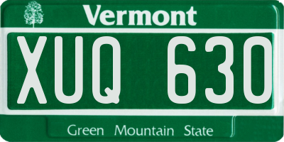 VT license plate XUQ630