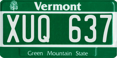 VT license plate XUQ637