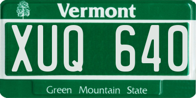 VT license plate XUQ640