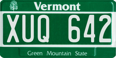 VT license plate XUQ642
