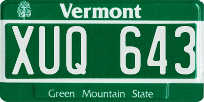 VT license plate XUQ643