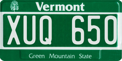 VT license plate XUQ650