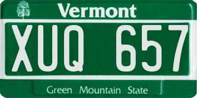 VT license plate XUQ657