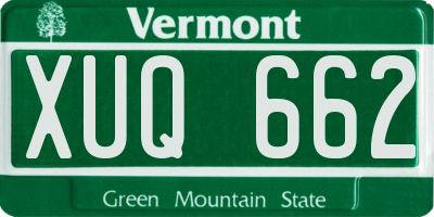 VT license plate XUQ662