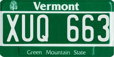 VT license plate XUQ663