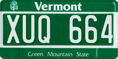 VT license plate XUQ664