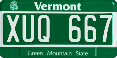 VT license plate XUQ667