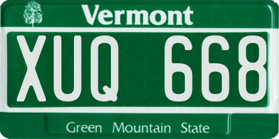 VT license plate XUQ668