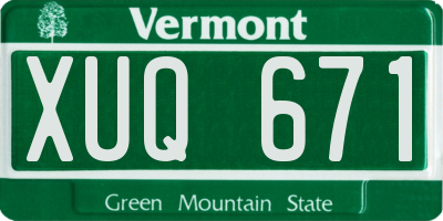 VT license plate XUQ671