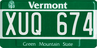 VT license plate XUQ674