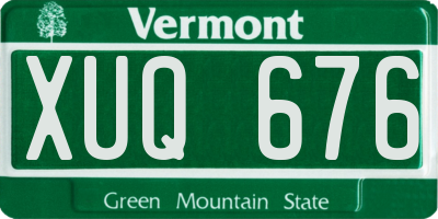 VT license plate XUQ676