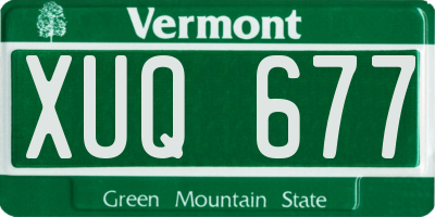 VT license plate XUQ677