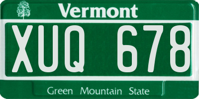 VT license plate XUQ678