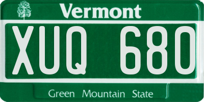 VT license plate XUQ680