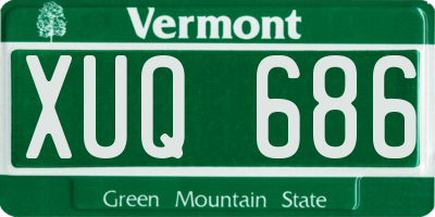 VT license plate XUQ686