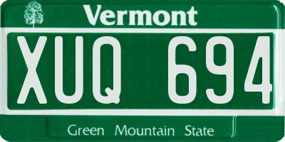 VT license plate XUQ694