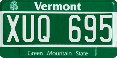 VT license plate XUQ695