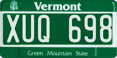 VT license plate XUQ698