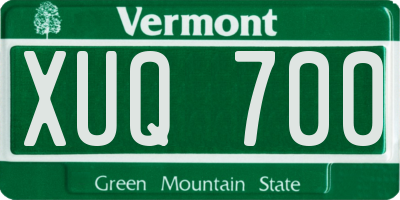 VT license plate XUQ700