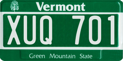 VT license plate XUQ701