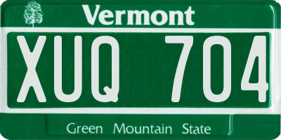 VT license plate XUQ704