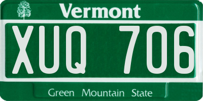 VT license plate XUQ706