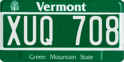 VT license plate XUQ708