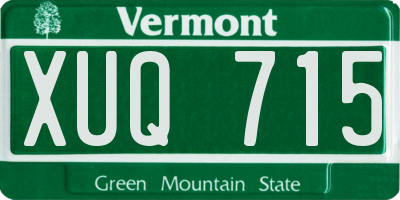 VT license plate XUQ715