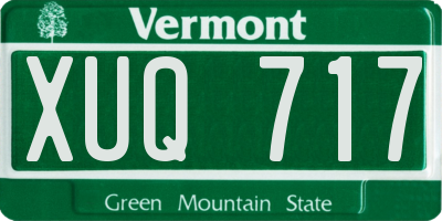VT license plate XUQ717
