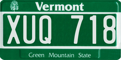 VT license plate XUQ718