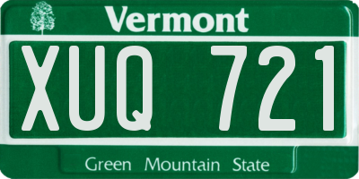 VT license plate XUQ721