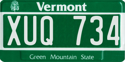 VT license plate XUQ734