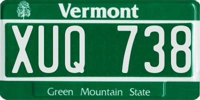 VT license plate XUQ738