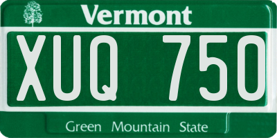 VT license plate XUQ750