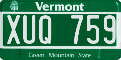 VT license plate XUQ759