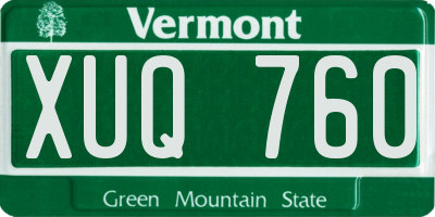 VT license plate XUQ760