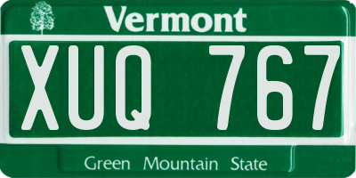 VT license plate XUQ767