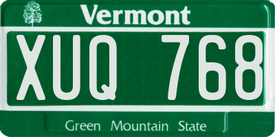 VT license plate XUQ768
