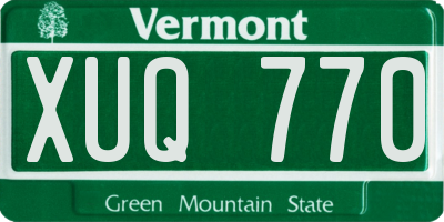 VT license plate XUQ770