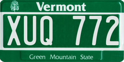 VT license plate XUQ772