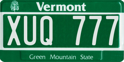 VT license plate XUQ777